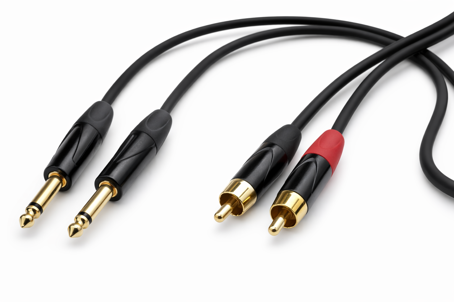 2x Jack Mono 6.3mm - 2x RCA